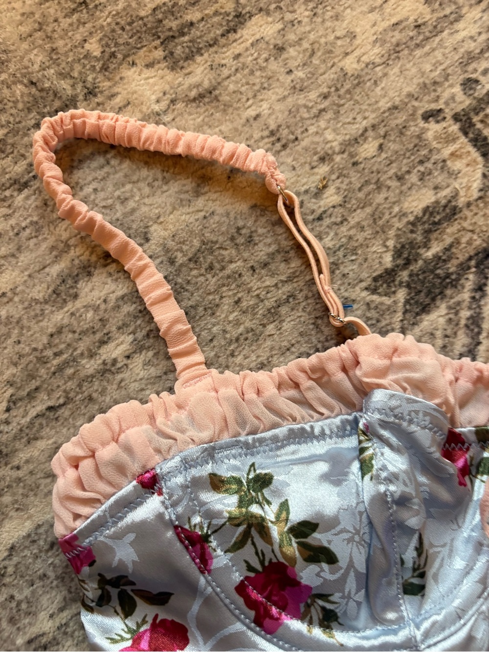 UO urban outfitters Out From Under Juliette Lace-Up Corset floral M coquette - Picture 6 of 10
